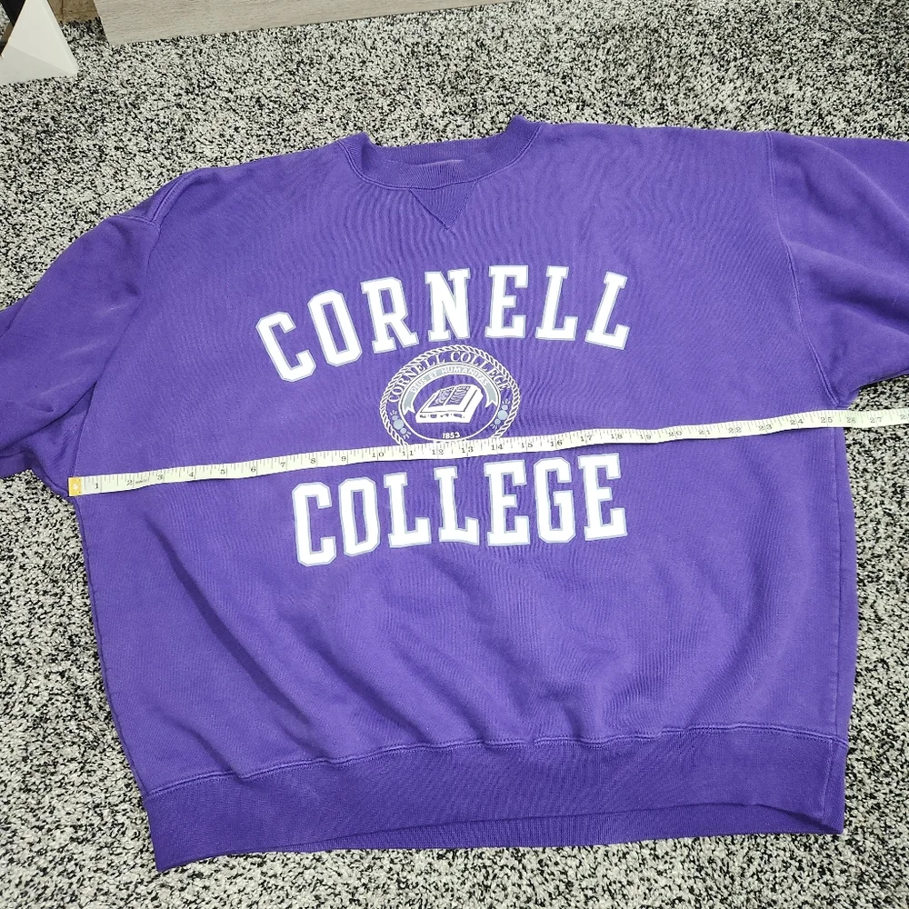 Vtg 90s 80s Gear For Sport Cornell College Crewneck Sweatshirt Mens Purple Retro